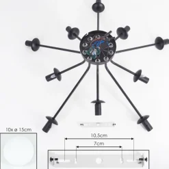 hofstein Gastor Plafonnier, Boule lumineuse 83 cm Blanc, 10 lumières