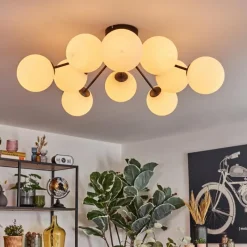 hofstein Gastor Plafonnier, Boule lumineuse 83 cm Blanc, 10 lumières