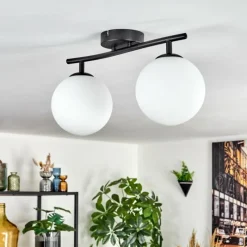 hofstein Gastor Plafonnier, Boule lumineuse Blanc, 2 lumières