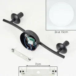 hofstein Gastor Plafonnier, Boule lumineuse Blanc, 2 lumières