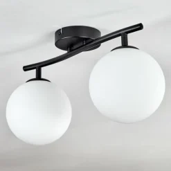 hofstein Gastor Plafonnier, Boule lumineuse Blanc, 2 lumières
