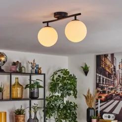 hofstein Gastor Plafonnier, Boule lumineuse Blanc, 2 lumières