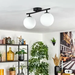 hofstein Gastor Plafonnier, Boule lumineuse Blanc, 2 lumières