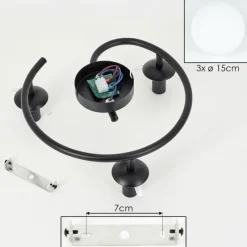 hofstein Gastor Plafonnier, Boule lumineuse Blanc, 3 lumières