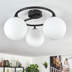 hofstein Gastor Plafonnier, Boule lumineuse Blanc, 3 lumières