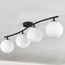 hofstein Gastor Plafonnier, Boule lumineuse Blanc, 4 lumières