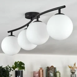 hofstein Gastor Plafonnier, Boule lumineuse Blanc, 4 lumières