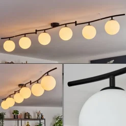 hofstein Gastor Plafonnier, Boule lumineuse Blanc, 6 lumières