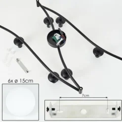 hofstein Gastor Plafonnier, Boule lumineuse Blanc, 6 lumières