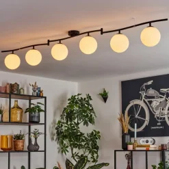 hofstein Gastor Plafonnier, Boule lumineuse Blanc, 6 lumières