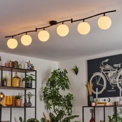 hofstein Gastor Plafonnier, Boule lumineuse Blanc, 6 lumières