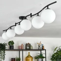 hofstein Gastor Plafonnier, Boule lumineuse Blanc, 6 lumières