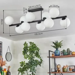 hofstein Gastor Plafonnier, Boule lumineuse Blanc, 10 lumières