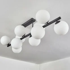 hofstein Gastor Plafonnier, Boule lumineuse Blanc, 10 lumières
