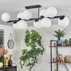 hofstein Gastor Plafonnier, Boule lumineuse Blanc, 10 lumières