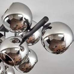 hofstein Gastor Plafonnier, Boule lumineuse Chrome, Fumé, 10 lumières
