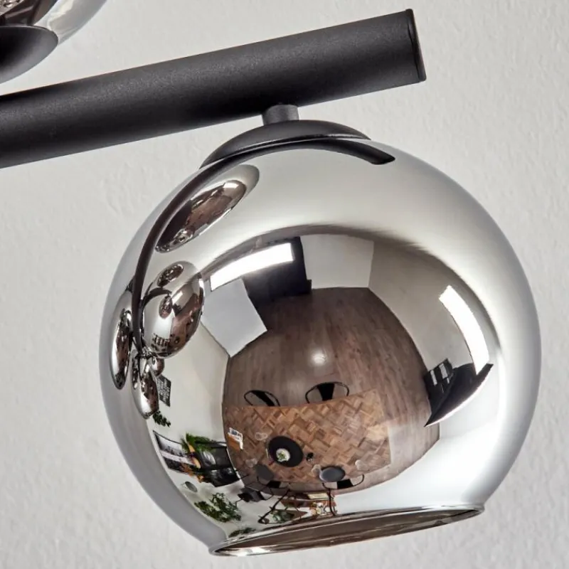 hofstein Gastor Plafonnier, Boule lumineuse Chrome, Fumé, 10 lumières