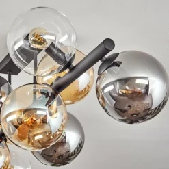 hofstein Gastor Plafonnier, Boule lumineuse Ambre, Clair, Fumé, 10 lumières