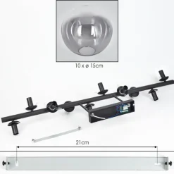 hofstein Gastor Plafonnier, Boule lumineuse Clair, Fumé, 10 lumières