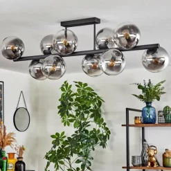 hofstein Gastor Plafonnier, Boule lumineuse Clair, Fumé, 10 lumières