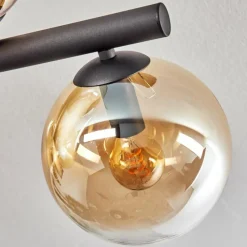 hofstein Gastor Plafonnier, Boule lumineuse Ambre, Clair, 10 lumières