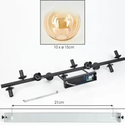 hofstein Gastor Plafonnier, Boule lumineuse Ambre, Clair, 10 lumières