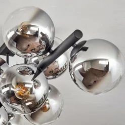 hofstein Gastor Plafonnier, Boule lumineuse Chrome, Clair, Fumé, 10 lumières