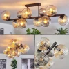 hofstein Gastor Plafonnier, Boule lumineuse Ambre, Clair, Fumé, 10 lumières