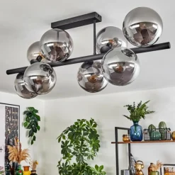 hofstein Gastor Plafonnier, Boule lumineuse Fumé, 8 lumières