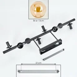 hofstein Gastor Plafonnier, Boule lumineuse Ambre, 8 lumières