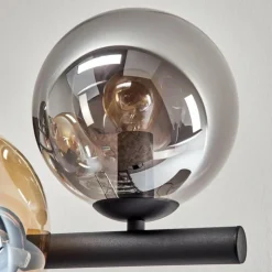 hofstein Gastor Plafonnier, Boule lumineuse Ambre, Fumé, 8 lumières