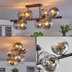 hofstein Gastor Plafonnier, Boule lumineuse Clair, Fumé, 8 lumières