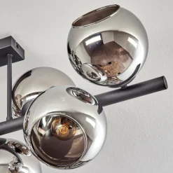hofstein Gastor Plafonnier, Boule lumineuse Chrome, Fumé, 8 lumières
