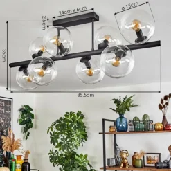 hofstein Gastor Plafonnier, Boule lumineuse Clair, 8 lumières