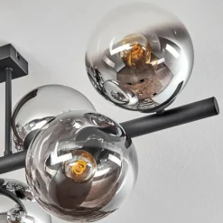 hofstein Gastor Plafonnier, Boule lumineuse Chrome, Clair, Fumé, 8 lumières