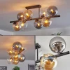 hofstein Gastor Plafonnier, Boule lumineuse Ambre, Clair, Fumé, 8 lumières