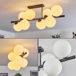 hofstein Gastor Plafonnier, Boule lumineuse Blanc, 8 lumières