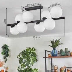 hofstein Gastor Plafonnier, Boule lumineuse Blanc, 8 lumières