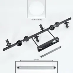 hofstein Gastor Plafonnier, Boule lumineuse Blanc, 8 lumières