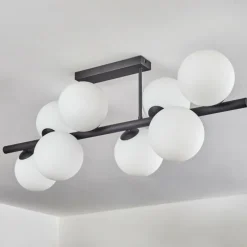 hofstein Gastor Plafonnier, Boule lumineuse Blanc, 8 lumières