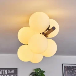 hofstein Gastor Plafonnier, Boule lumineuse Blanc, 8 lumières