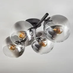 hofstein Gastor Plafonnier, Boule lumineuse Clair, Fumé, 4 lumières