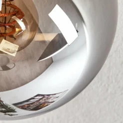 hofstein Gastor Plafonnier, Boule lumineuse Ambre, Fumé, 4 lumières