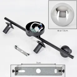 hofstein Gastor Plafonnier, Boule lumineuse Chrome, Fumé, 4 lumières