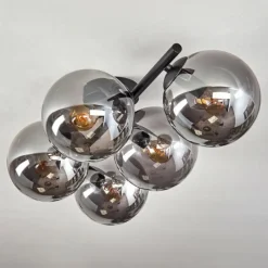 hofstein Gastor Plafonnier, Boule lumineuse Fumé, 5 lumières