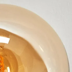 hofstein Gastor Plafonnier, Boule lumineuse Ambre, Fumé, 5 lumières