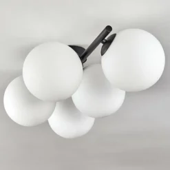 hofstein Gastor Plafonnier, Boule lumineuse Blanc, 5 lumières