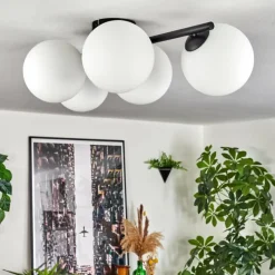 hofstein Gastor Plafonnier, Boule lumineuse Blanc, 5 lumières