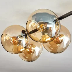 hofstein Gastor Plafonnier, Boule lumineuse Ambre, 5 lumières
