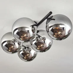 hofstein Gastor Plafonnier, Boule lumineuse Chrome, Fumé, 5 lumières